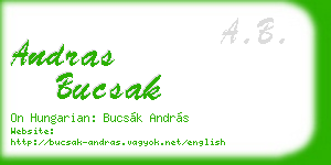 andras bucsak business card
